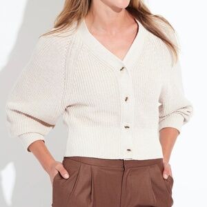 The Reset The Bestie V Neck Cardigan | Cream | Small